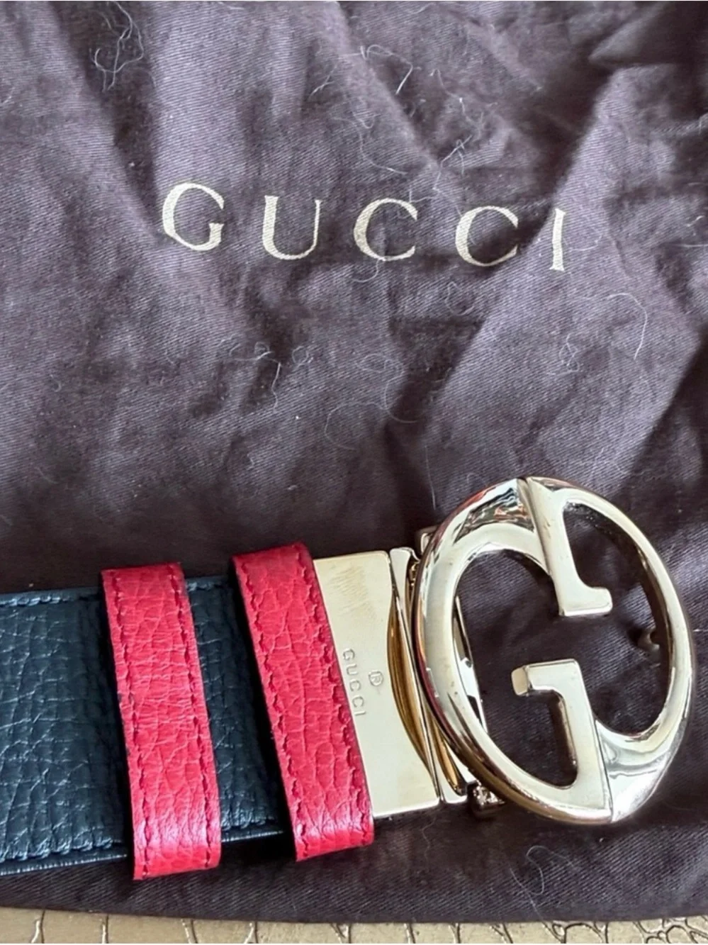 Authentic Gucci Reversible Interlocking GG Leather Belt – Size 90/36